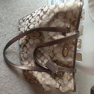 Tan Coach bag